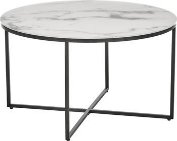 Table basse ronde verre aspect marbre Antigua