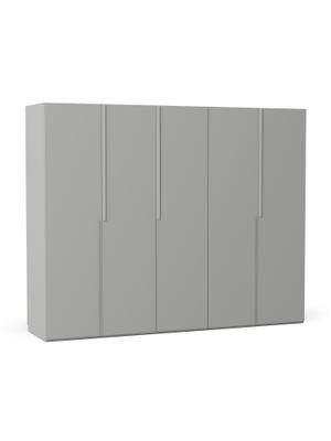Armadio componibile grigio con ante battenti Leon, larg. 250 cm, in diverse varianti