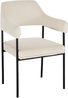 Silla con reposabrazos de terciopelo Zoe