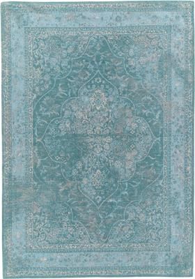 Vintage chenille vloerkleed Palermo in turquoise