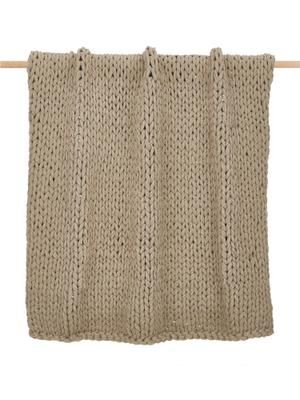 Plaid grosse maille beige Adyna