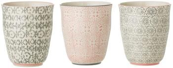 Becher Cécile mit kleinem Muster, 3er-Set