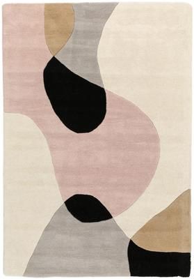 Handgetufteter Wollteppich Matrix Arc mit geometrischem Muster