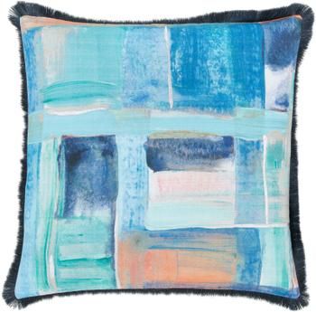 Kussenhoes Colori in aquarel look met franjes