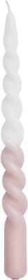 Chandelle blanc/rose Twister, 2 pièces