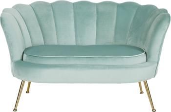 Sofa z aksamitu z metalowymi nogami Oyster (2-osobowa)
