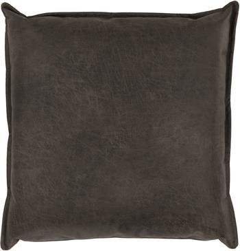 Coussin canapé 60x60 cuir recyclé brun gris Lennon