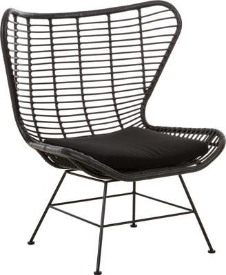 Fauteuil à oreilles tressage synthétique Costa