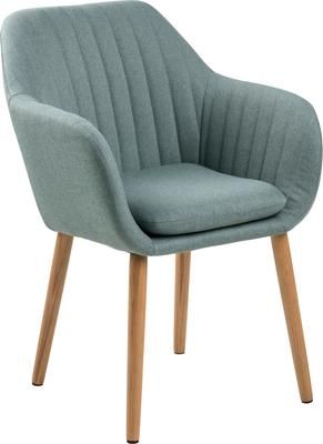 Chaise velours vert olive avec accoudoirs Emilia