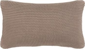Housse de coussin tricotée en coton bio brun clair Adalyn