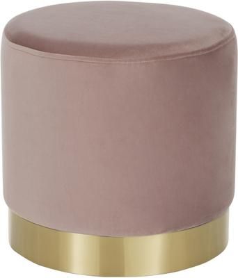 Fluwelen poef Orchid in roze