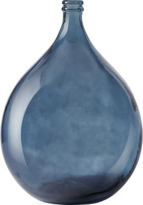 Vase de sol en verre recyclé bleu foncé Dante