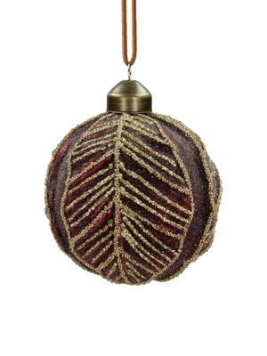 Breukvaste kerstballen Leaf Ø 8 cm, 2 stuks