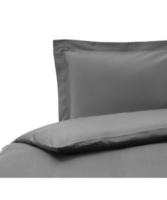 Parure copripiumino in raso di cotone grigio scuro Premium