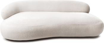 Canapé haricot 3 places tissu bouclette crème Alba