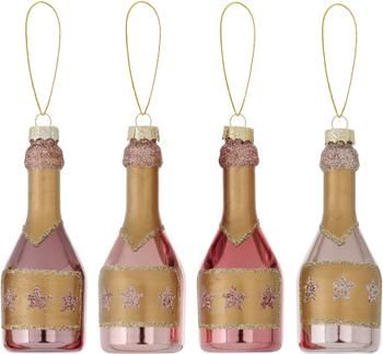 Baumanhänger-Set Champagne H 10 cm, 4 Stück
