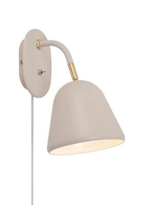 Verstellbare Wandleuchte Fleur mit Stecker in Beige