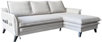 Divano letto angolare in tessuto beige con contenitore Charming Charlie