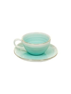 Handgemachte Espressotassen Bella mit Goldrand, 2 Stück