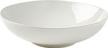 Assiette à pâtes faïence émaillée blanche Gemma, 2 pièces