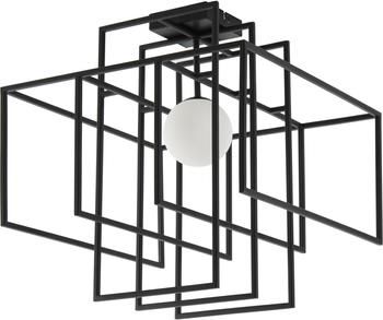 Design plafondlamp Rubic met glazen lampenkap