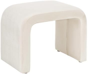 Sgabello in velluto bianco crema Penelope
