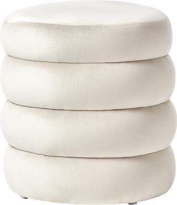 Sgabello in velluto bianco crema Alto