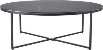 Table basse ronde XL avec plateau en verre aspect marbre Antigua