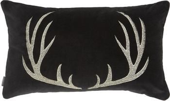 Coussin rectangulaire velours bois de cerf brodé Embroidered Antler
