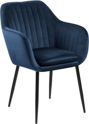 Chaise velours rembourrée pieds en métal Emilia