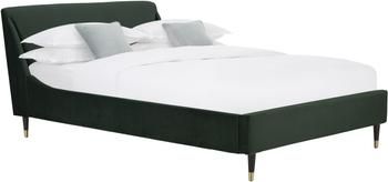 Letto imbottito in velluto verde scuro Nova