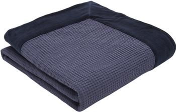 Couvre-lit gaufré coton bleu Nordic