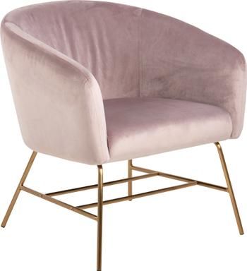Moderne fluwelen fauteuil Ramsey in roze