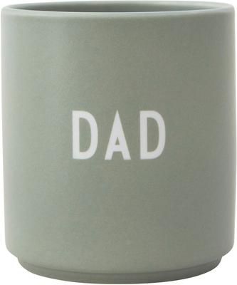 Design beker Favourite DAD / LOVE met verschillende letters op de voor- en achterzijde