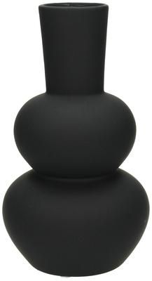 Design-Vase Eathan aus Steingut in Schwarz