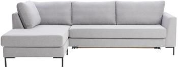 Divano letto angolare in tessuto grigio chiaro Luna