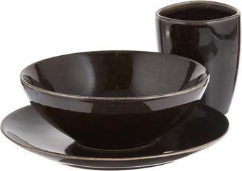 Handgemachtes Frühstücks-Set Nordic Coal aus Steingut, 4 Personen (12-tlg.)