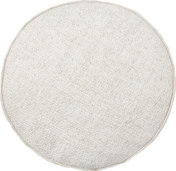 Ronde bouclé decoratieve kussen Dotty in crèmewit