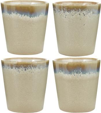 Handgemachte XS Becher 70's im Retro Style, 4 Stück
