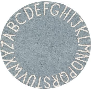 Runder Teppich ABC mit Buchstaben Design, waschbar