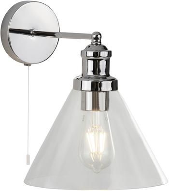 Wandlamp Pyramid met glazen lampenkap