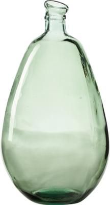 Vase à poser au sol en verre recyclé vert Dina