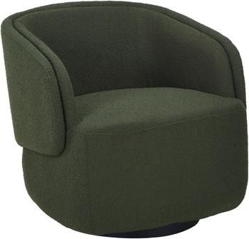 Fauteuil pivotant tissu bouclé vert Irene