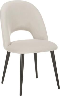 Fluwelen stoel Rachel in beige