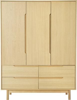 Armoire scandinave 3 portes placage en bois de chêne Cassy