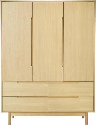 Kleiderschrank Cassy aus Eichenholzfurnier, 3-türig
