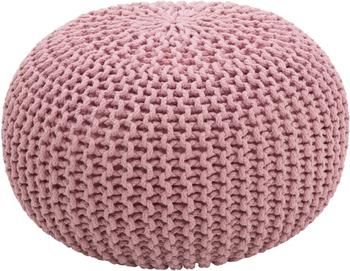 Pouf a maglia fatto a mano rosa Dori