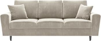 Divano letto 3 posti in velluto beige con contenitore Moghan