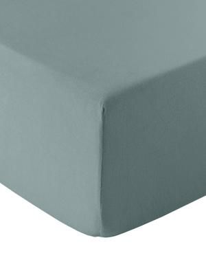Drap-housse en flanelle gris-vert Biba