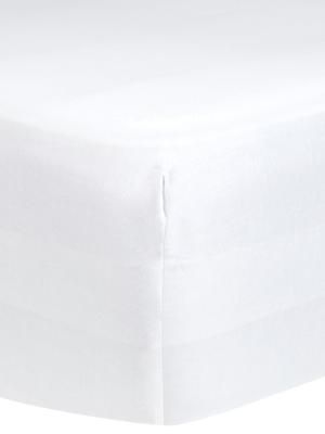 Drap-housse en satin de coton blanc Comfort